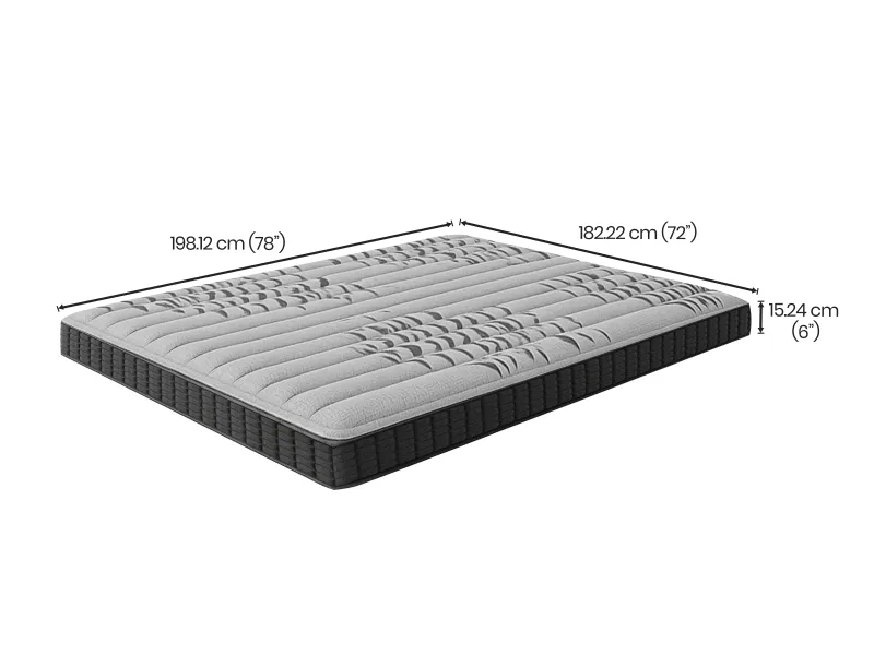 Memory Foam King Bed Mattress (78 x 72 x 6 inches)